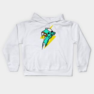 Lightning Bolt Flying Dog Blue Kids Hoodie